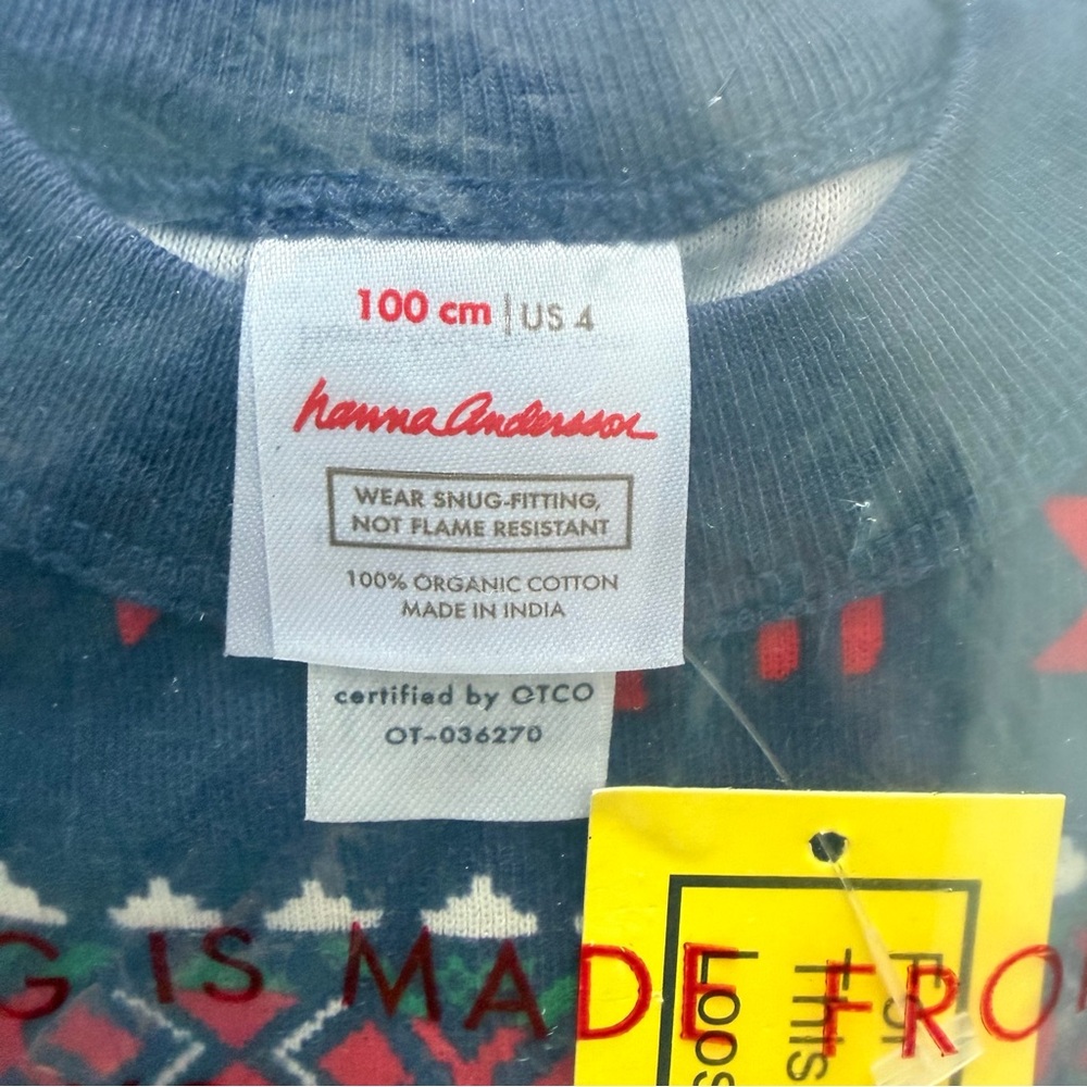 Hanna‎ Andersson | Dear Deer on Navy Kid’s Holiday Pajamas Long Johns NWT - Picture 4 of 4